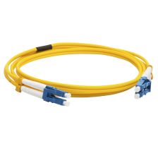 Комм. шнур оптический Lanmaster, Duplex LC/LC (UPC/UPC), OS2 9/125, LSZH, 2м, синий хвостовик, цвет: жёлтый