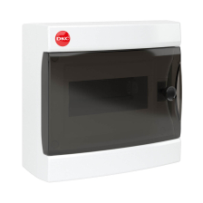 Щит электрический настенный DKC RAM base IP41, 1ряд. 8мод., с усиленным клеммным блоком, дверь: тонированное стекло, корпус: пластик, цвет: белый