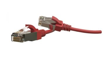Шнур комм. Hyperline, кат. 6, экр., S/FTP, RJ45/RJ45, LSZH, AWG28 1.5м, красный