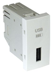 Розетка информационная Efapel QUADRO 45, USB, без подсветки, 1 модуль, 44,8х22,4 мм (ВхШ), цвет: белый матовый (45383 SBM)