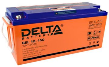Аккумулятор для ИБП Delta Battery GEL, 241х170х484 мм (ВхШхГ),  необслуживаемый электролитный,  12V/150 Ач, цвет: жёлтый, (GEL 12-150)