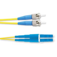 Комм. шнур оптический Panduit, Duplex LC/ST, OS2 9/125, LSZH, 2м, Ø 3мм, синий хвостовик, цвет: жёлтый