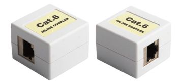 (Архив)Проходной адаптер (coupler) Hyperline, RJ45(8p8c), keystone, кат. 6, экр., 1 шт, цвет: белый