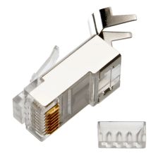 (Архив)Коннектор Cabeus, RJ45(8p8c), кат. 7, экр., со вставкой, цвет: прозрачный
