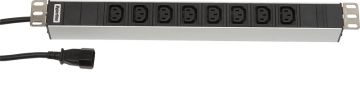 БРП (PDU) Basic Hyperline, IEC 60320 С13 х 8, вход IEC 320 C14, шнур 2,5 м, 44мм, 1ф 10А, чёрный