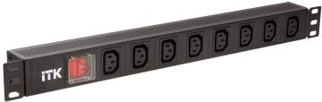 БРП (PDU) Basic ITK, IEC 60320 С13 х 7, вход IEC 320 C14, 44,4мм, 1ф 10А, выключатель, чёрный, корпус- алюминиевый сплав