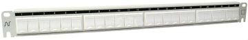 (Архив)Комм. патч-панель Nexans LANmark, 19", 1HU, портов: 24 х snap-in, кат. 5-7, универсальная, цвет: белый, (N521.661)