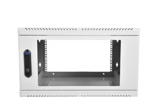 Шкаф телекоммуникационный настенный ЦМО ШРН, 19", 6U, 346х599х310 мм (ВхШхГ), дверь: стекло, сварной, цвет: серый
