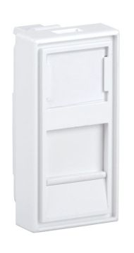 Лиц. панель розеточная ITK, 1х Keystone Jack, 22,5х45 мм (ВхШ), плоская, внутренняя, шторки, цвет: белый (CS6-11)