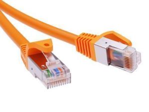 Шнур комм. DKC, кат. 6A, экр., F/UTP, RJ45/RJ45, LSZH, AWG26 1м, оранжевый