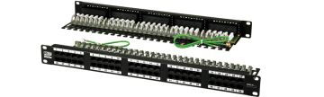 (Архив)Комм. патч-панель телефонная RiT, 19", 1HU, 50хRJ45, цвет: чёрный