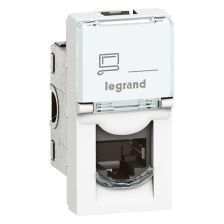 Розетка в сборе Legrand LCS2, 1x RJ45, кат. 5е, экр., 65х50 мм (ВхШ), упаковка: 10 шт, цвет: белый, (LEG.076552)