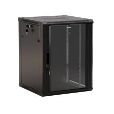 Шкаф телекоммуникационный настенный Hyperline TWB, 19", 9U, 500х600х450 мм (ВхШхГ), дверь: стекло, разборный, цвет: чёрный