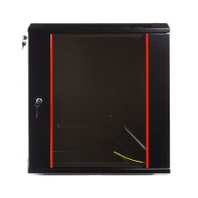 Шкаф телекоммуникационный настенный BNH WMC, 19", 18U, 897х600х450 мм (ВхШхГ), дверь: стекло, разборный, цвет: чёрный