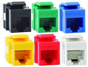 Модуль универсальный Eurolan, keystone, 1хRJ45, кат. 6, неэкр., цвет: белый