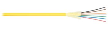 Кабель ВО Nikolan Loose tube,  12хОВ, OS2 9/125, LSZH, Ø 6,5мм, катушка, внутри зданий, небронированный, цвет: жёлтый, арамидные нити