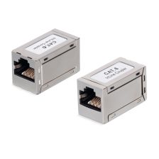 Проходной адаптер (coupler) Cabeus, RJ45(8p8c), кат. 6, экр., цвет: металл