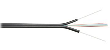 Кабель ВО Nikolan Loose tube,  1хОВ, OS2 9/125, LSZH, катушка, универсальный, небронированный, цвет: чёрный, бабочка со стеклопластиковыми прутками