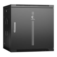 Шкаф телекоммуникационный настенный Cabeus SH-05F, 19", 12U, 635х600х450 мм (ВхШхГ), дверь: металл, разборный, цвет: чёрный