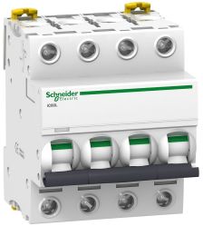 Автоматический выключатель Schneider Electric Acti 9, 6 модуль, C класс, 4P, 25А, 15кА, (A9F94425)