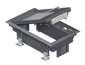 Люк напольный BETTERMANN GES2, пластик, с ручкой, 61х194 мм (ВхШ), модулей: 3, в фальш-пол, цвет: серый