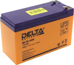 Аккумулятор для ИБП Delta Battery HR-W, 100х65х151 мм (ВхШхГ),  Необслуживаемый свинцово-кислотный,  12V/9 Ач, цвет: оранжевый, (HR 12-34W)