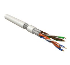 Кабель витая пара Hyperline UFTP4-C6-P26-IN-LSZH, LSZH (нг(A)-HF), U/FTP, кат. 6, проводник Ø 0,48мм, 500м, тип прокладки: внутри зданий, цвет: белый