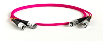 Комм. шнур оптический Hyperline, Duplex FC/FC, OM4 50/125, LSZH, 50м, Ø 2мм, чёрный хвостовик, цвет: маджента