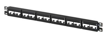 (Архив)Комм. патч-панель наборная Panduit Mini-Com, 19", 1HU, портов: 24 х Mini-Com, кат. 5е, универсальная, экр., цвет: чёрный, с маркерами, (CPP24WB