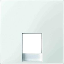 Лиц. панель розеточная Merten System M, 1х RJ11/RJ12, плоская, внутренняя, цвет: полярно-белый (MTN469619)