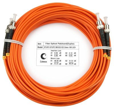 Коммутационный шнур оптический Cabeus FOP-62-ST-ST-15m