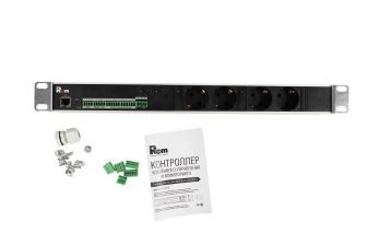 Блок розеток (PDU) Switched Rem, Schuko х4, 45х484х60 мм(ВхШхГ), 32А, 1ф, вход колодка, алюминий