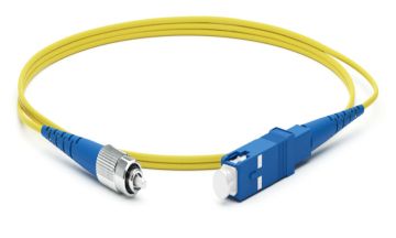 Комм. шнур оптический Hyperline, Simplex FC/SC, OS2 9/125, LSZH, 0,5м, Ø 2мм, синий хвостовик, цвет: жёлтый
