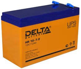Аккумулятор для ИБП Delta Battery HR, 100х65х151 мм (ВхШхГ),  Необслуживаемый свинцово-кислотный,  12V/7,2 Ач, цвет: оранжевый, (HR 12-7.2)