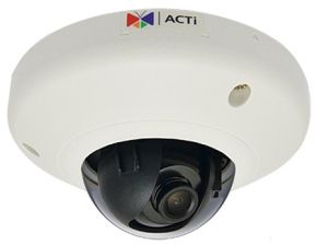 (Архив)Сетевая IP видеокамера ACTi, купольная, помещение, 1/4’, 1280x720, 30к/с, ИК, цв:0,1лк, об-в:2,93мм, E91