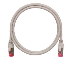 Шнур комм. Nikomax, кат. 6A, экр., S/FTP, RJ45/8P8C, 500 МГц, PVC, AWG26, 0.5м, серый, класс Еа