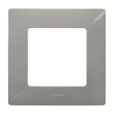 Рамка Legrand Etika, 1 пост, 86х86х10 мм (ВхШхГ), плоская, универсальный, цвет: светлая галька (LEG.672521)