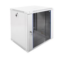 Шкаф телекоммуникационный настенный ЦМО ШРН-Э, 19", 12U, 608х600х520 мм (ВхШхГ), дверь: стекло, разборный, цвет: серый