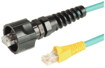 Шнур комм. Siemon, кат. 5е, неэкр., SF/UTP, RJ45/RJ45, PVC, 1.5м, синий, 1 индустриальная вилка