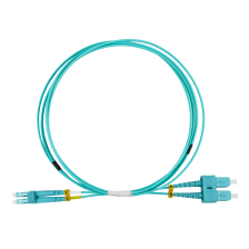 Комм. шнур оптический BNH, Duplex SC/LC (UPC/UPC), OM3 50/125, LSZH, 3м, D 2мм, цвет: бирюзовый
