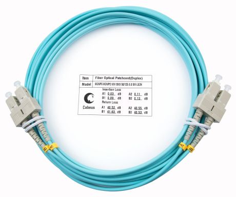 Коммутационный шнур оптический Cabeus FOP-50-SC-SC-5m