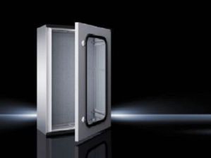 Шкаф электротехнический настенный Rittal KS, IP56, 600х600х200 мм (ВхШхГ), монтажая панель: 550х545 мм, дверь: прозрачная, полиэстер, цвет: серый