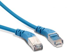 Шнур комм. угловой Hyperline, кат. 6, экр., F/UTP, RJ45/RJ45, LSZH, AWG26 5м, синий, левый/правый 45°