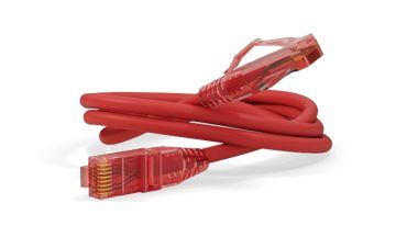 Шнур комм. Hyperline, кат. 5е, неэкр., U/UTP, RJ45/RJ45, LSZH, AWG24 0.3м, красный