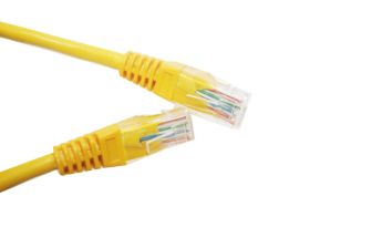 (Архив)Шнур комм. Siemon, кат. 5е, неэкр., RJ45/RJ45, CMG, 2м, жёлтый, T568A/B схема разводки проводников