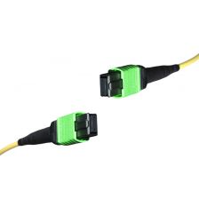 (Архив)Комм. шнур оптический Hyperline, MTPM/MTPM, OS2 9/125, LSZH, 20м, чёрный хвостовик, цвет: жёлтый