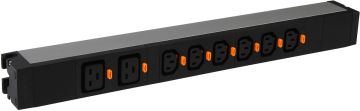 БРП (PDU) Basic Legrand, IEC 60320 С13 х 6, IEC 60320 С19 х 2, вход клеммная колодка, 1ф 16А, с клеммным блоком, с системой блокировки вилки , чёрный