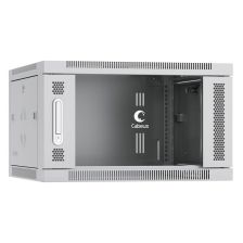 Шкаф телекоммуникационный настенный Cabeus SH-05F, 19", 6U, 368х600х600 мм (ВхШхГ), дверь: стекло, сварной, цвет: серый