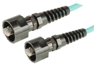 Шнур комм. Siemon, кат. 5е, экр., SF/UTP, RJ45/RJ45, PVC, 1м, синий, 2 индустриальных вилки