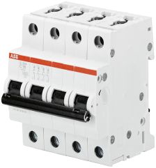 Автоматический выключатель ABB S200, 4 модуль, C класс, 4P, 25А, 6кА, (2CDS254001R0254)